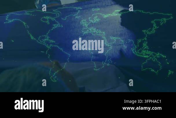 Overlay Html Over Video Neon green world map overlay appearing, revealing surgical team leaning ...