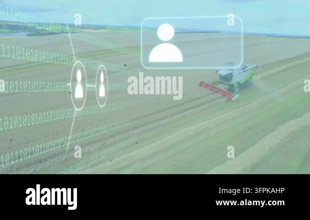 Combine moving across field as binary stream appearing nodes linking ...