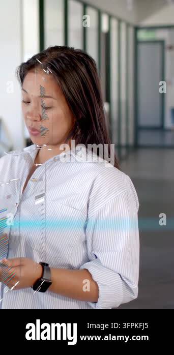 Notepad Clip Vector Vertical video: Woman in office hall glancing at phone, giving brief as ...