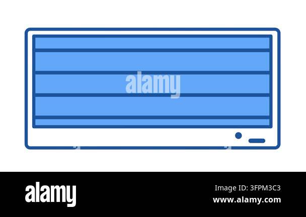 Flat outline icon of a wide rectangular panel filled with several ...