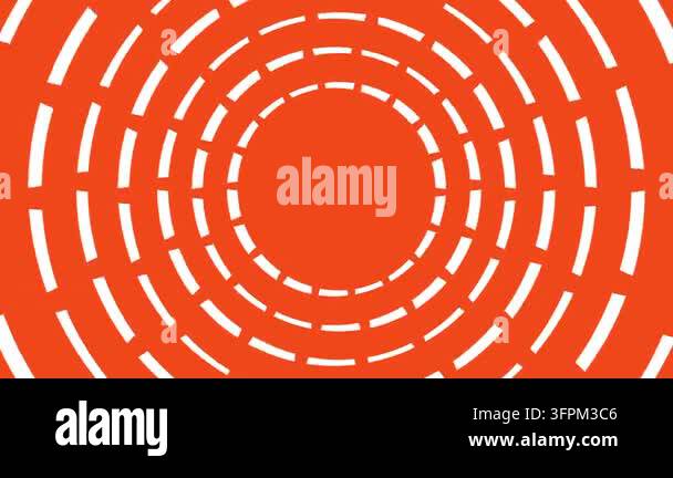 Signal Vector Image Orange background with white dashed concentric circles radiating ...
