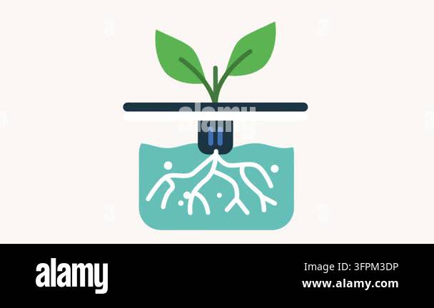Basic Frame Round A small leafy seedling held above a round container with its roots ...