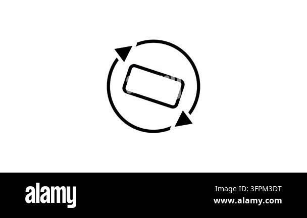 Flat outline icon showing a circular refresh arrow looping around a ...