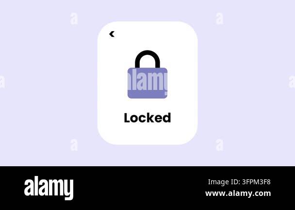 A light lavender notification card displays a gray padlock icon with a ...