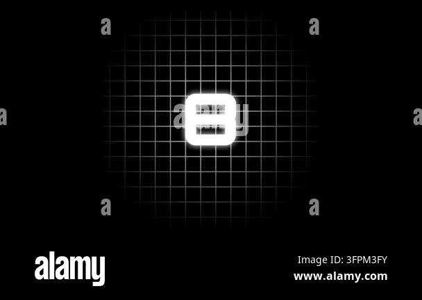 The bold number ten glows brightly at the center of a dotted grid ...