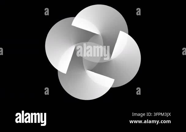 Abstract gray gradient logo made of interlocking rounded shapes forming ...