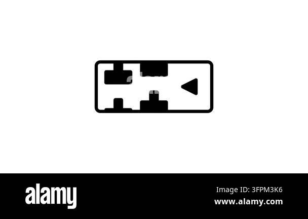 Black icon of two cargo pieces and a left pointing arrow inside a ...