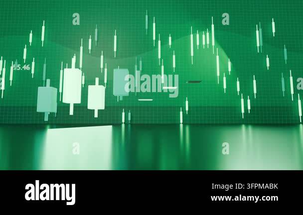 Arrow Graph Rise Emerging candles scaling on grid after bars sliding showing tall candle ...