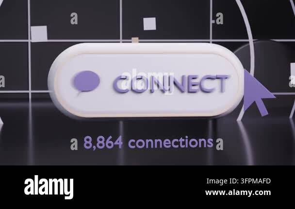 Entering right purple cursor hovering, clicking 3D CONNECT button in ...