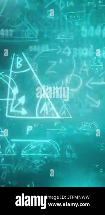 E Math Triangle Formulas Vertical video: Camera pulling back, diagrams glowing and drifting ...