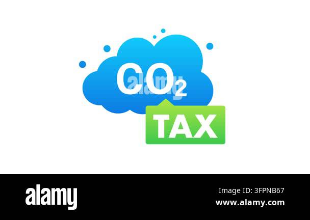Animated CO2 tax icon for pollution and climate change concepts on ...