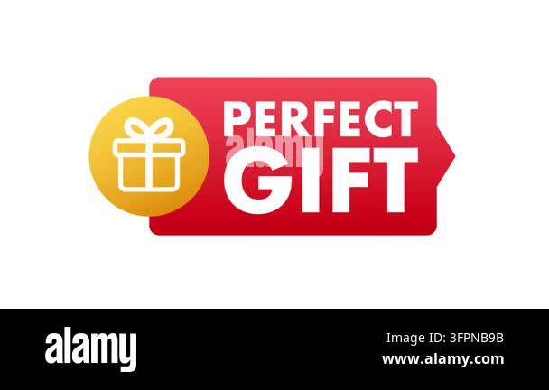 Comp Animated Background Animated perfect gift red banner appearing on white background and ...