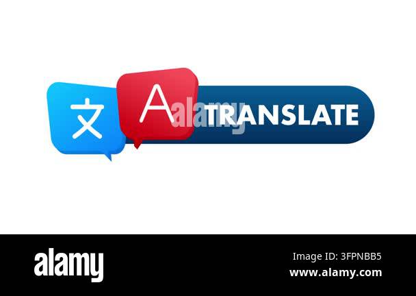 Motion graphic of an online language translator icon on white and green ...