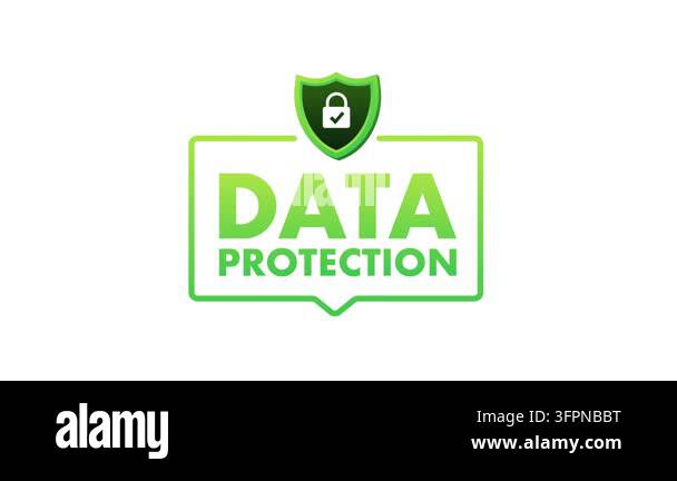 Animated data protection banner with shield icon illustrating online ...