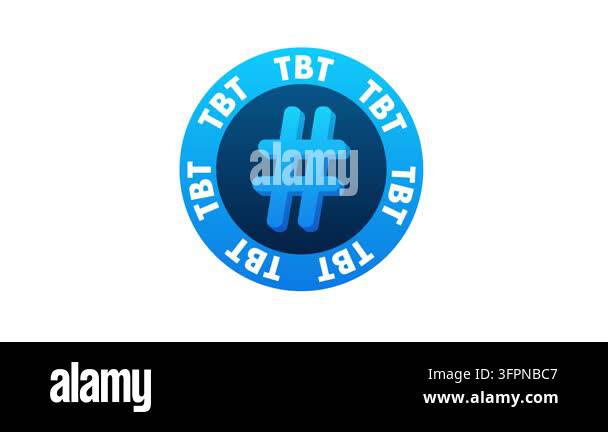 TBT hashtag icon for social media, isolated on white and on a green ...