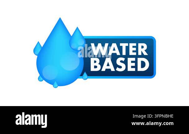 Animated water based blue icon appearing on white background and with ...