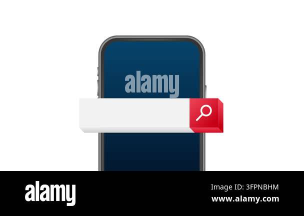 Searching for information on a smartphone with a blank search bar on a ...