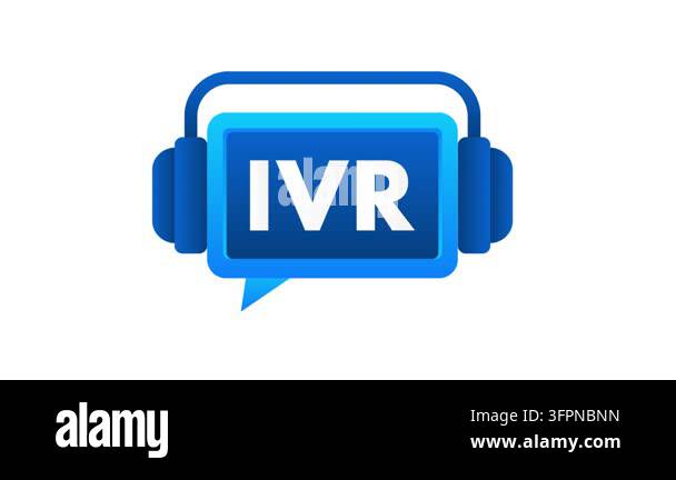Animated IVR icon for interactive voice response systems isolated on ...