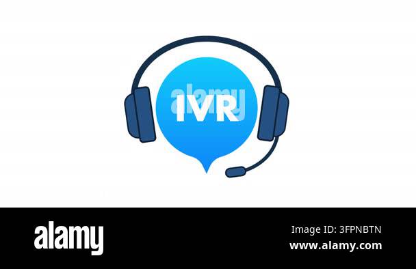 IVR interactive voice response system icon appearing on a white ...