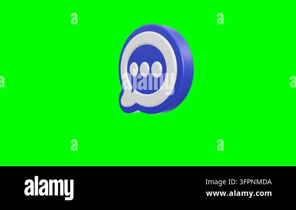 A 3D rendered communication icon featuring a blue and white speech ...