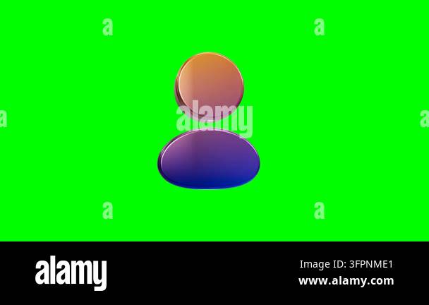A glossy three-dimensional profile icon featuring a smooth color ...