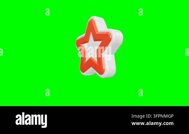 This glossy 3D star icon features an orange outline and white center ...