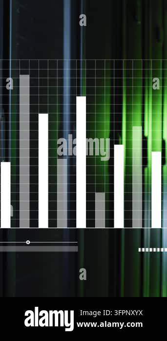 Animation of statistical data processing against computer server room ...