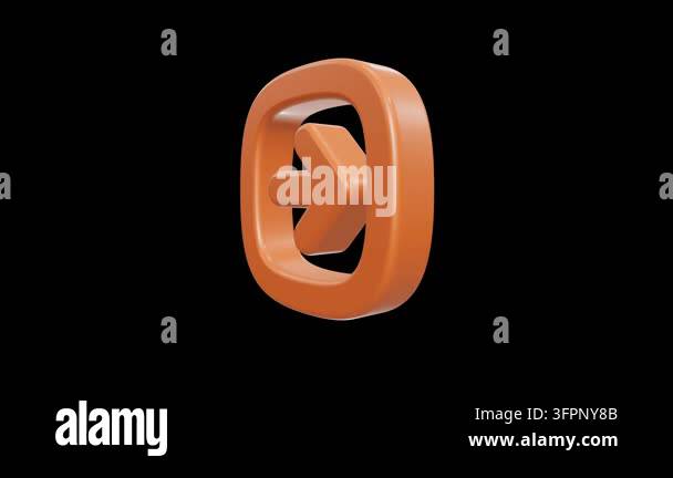 A smooth 3D icon featuring a vibrant orange arrow pointing right inside ...