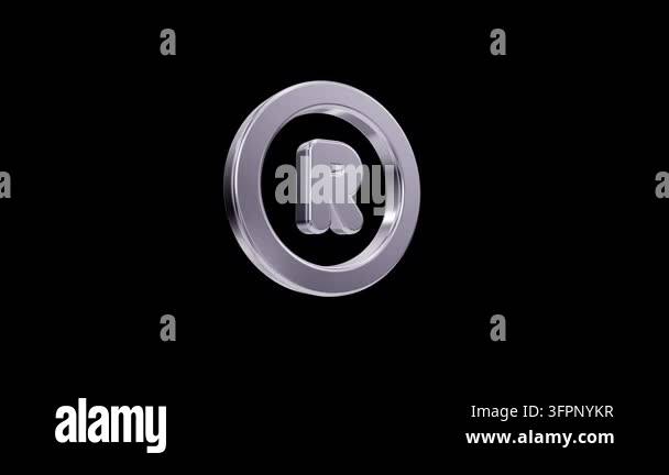 Polished Silver Registered Trademark Symbol 3D Icon Stock Video Footage ...