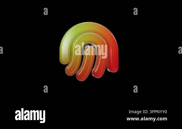 Glossy, three-dimensional fingerprint icon featuring a smooth color ...