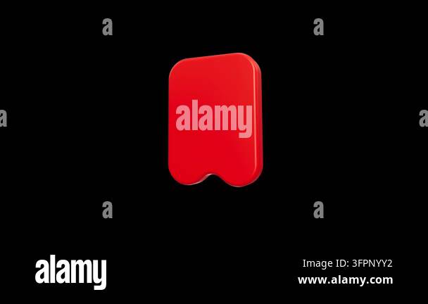 Glossy 3D Red Bookmark Tag Icon Stock Video Footage - Alamy