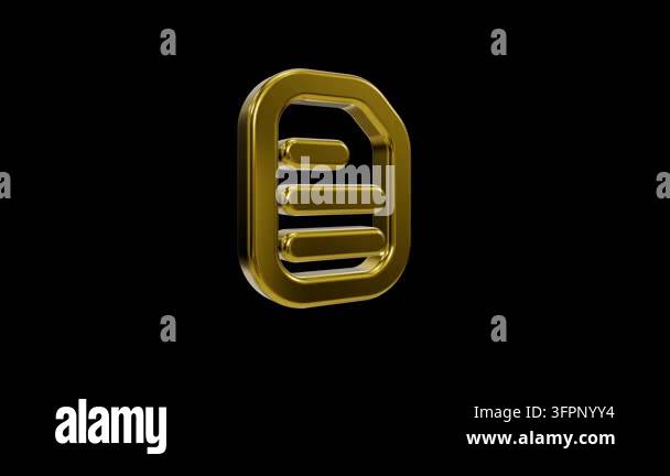 Shiny golden 3D text document file icon Stock Video Footage - Alamy