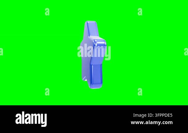 Glossy 3D Blue Star Shaped Icon on Green Screen Stock Video Footage - Alamy