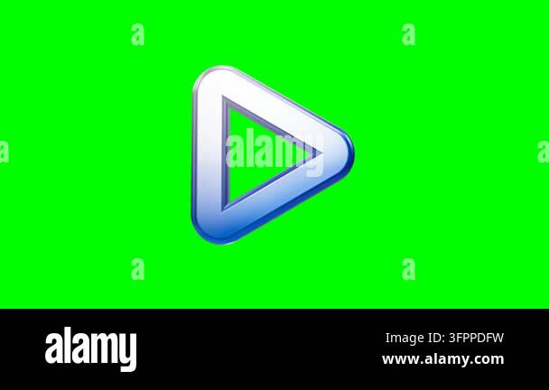 A 3D rendering of a glossy play button icon featuring a blue to violet ...