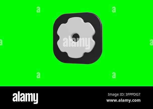 Glossy white cog symbol on black rounded square panel Stock Video ...