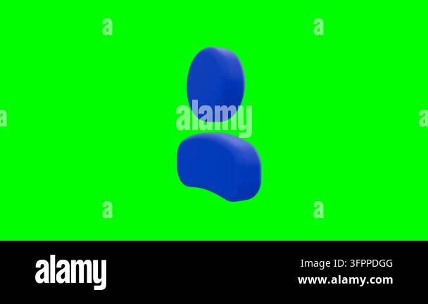 3D blue user profile icon on green screen Stock Video Footage - Alamy
