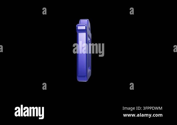 A polished royal blue 3D rendering of a recycle bin or trash can icon ...