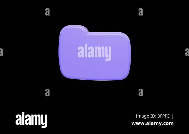 A glossy lavender folder icon rendered in 3D. This minimalist graphic ...