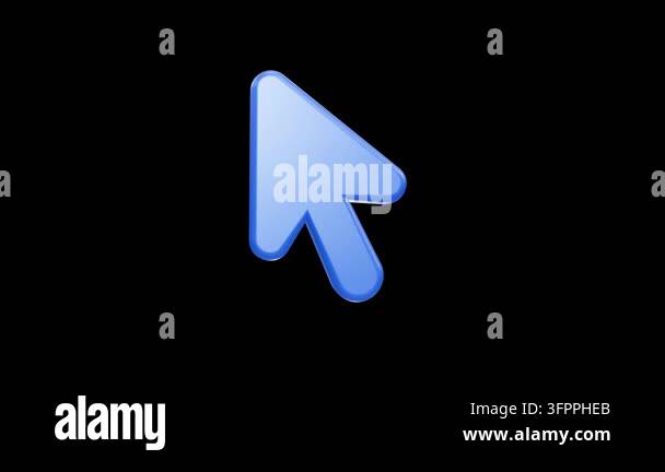 Glossy blue 3D computer mouse arrow pointer Stock Video Footage - Alamy