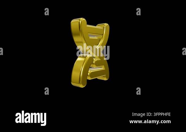 Shiny Metallic Gold 3D DNA Double Helix Structure Stock Video Footage ...