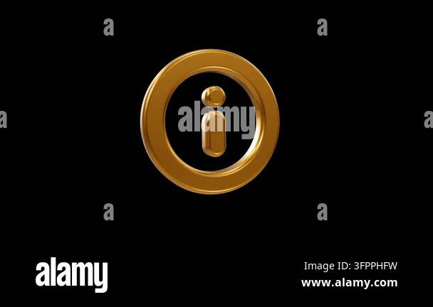 Shiny 3D Golden Information Icon Symbol Stock Video Footage - Alamy