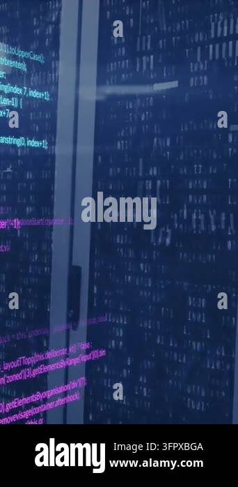 Animation of data processing over computer servers. Global connections ...