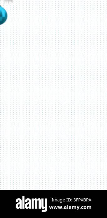Animation of fir trees branches and decorations over white background ...