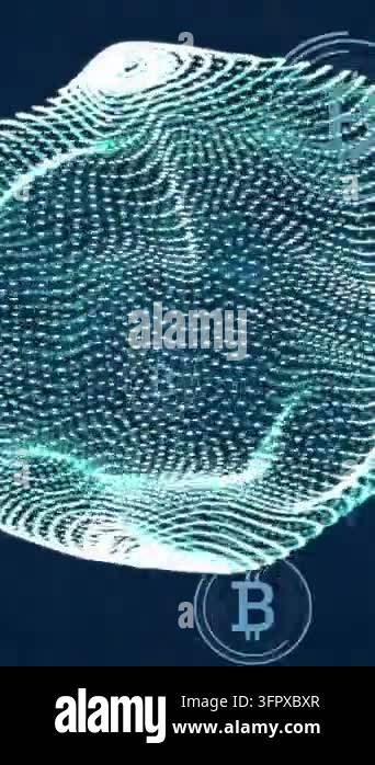 Bitcoin symbols and digital mesh structure, showing cryptocurrency ...