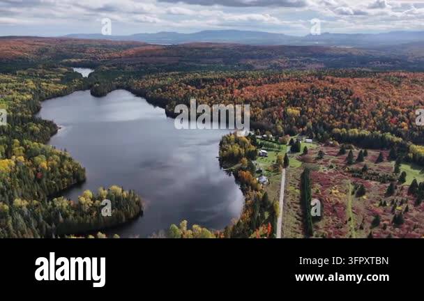 Cinematic high altitude drone footage over Lake Arthur and its vibrant ...