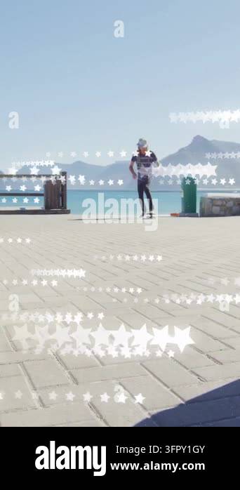 Vector For Riders Vertical video: Skater pushing off on board rolling to lens for travel ...