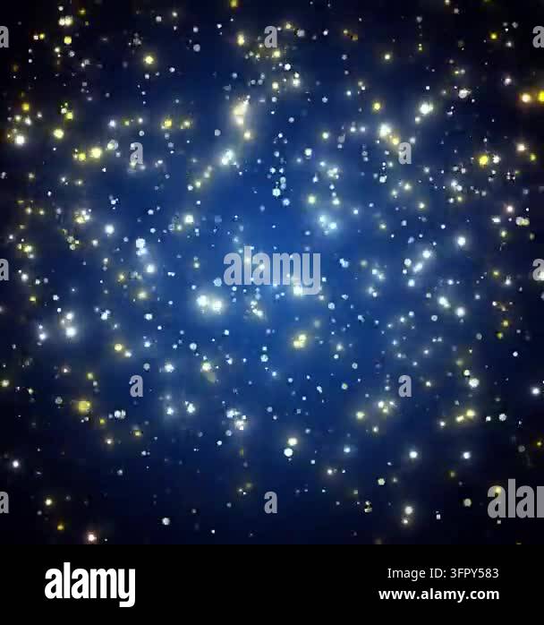Video animation of golden glitter particles - particles of rain with ...