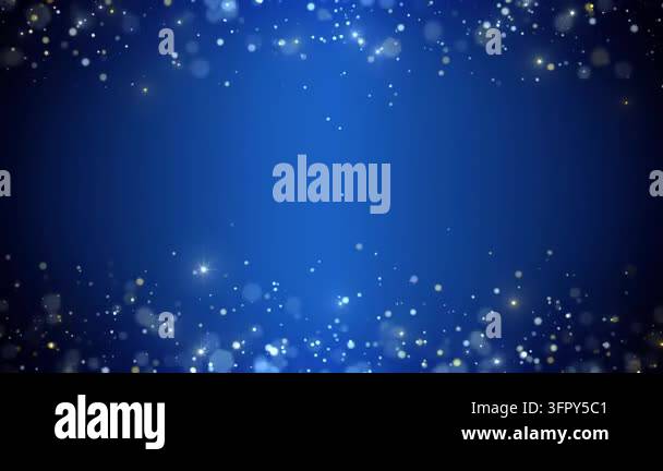 Video animation of golden glitter particles with defocused bokeh over ...