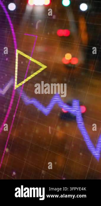 Animation of cube, arrows and circles over up arrows and changing ...