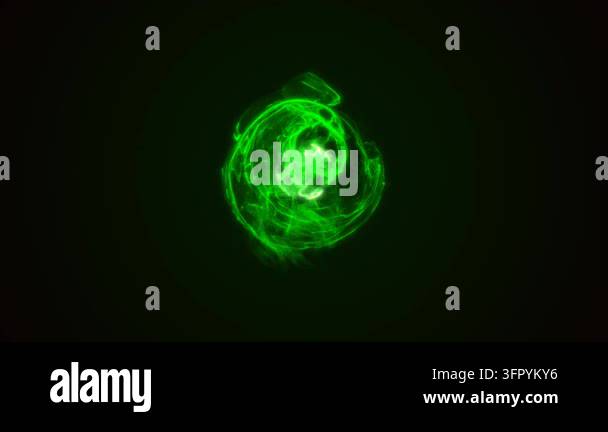Energy green glowing cosmic magic sphere, futuristic round high-tech ...